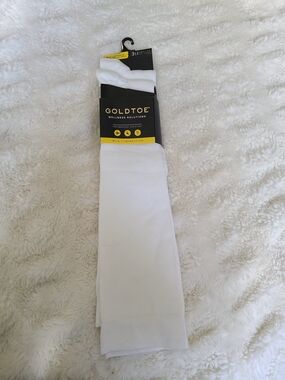 Gold Toe White and Yellow Compression Socks